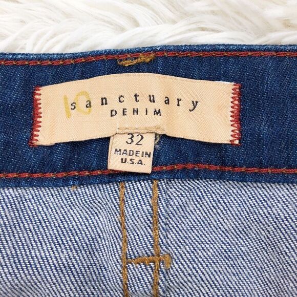 Sanctuary Dark Wash High Waisted Jean Shorts 32 - Picture 6 of 7